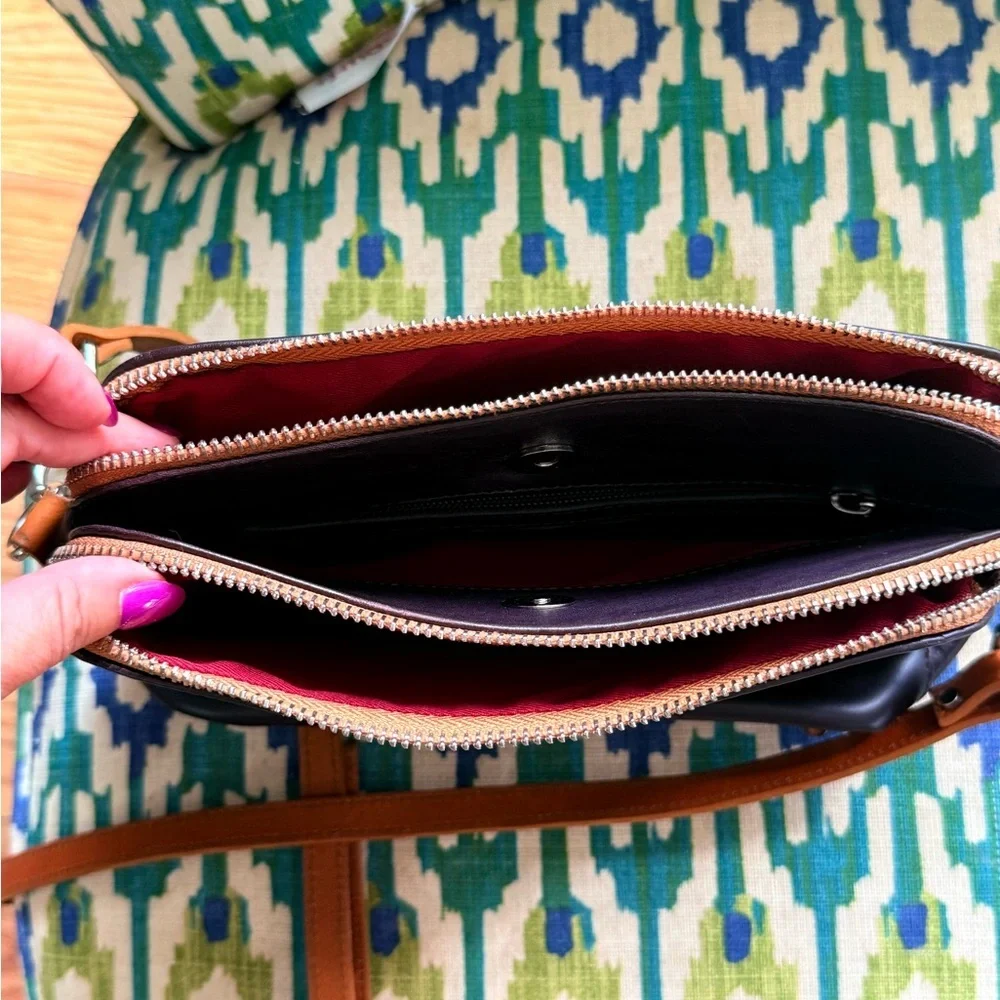 VALENTINA ITALIA Womens Crossbody Bag Dark Burgundy Leather MADE IN ITALY